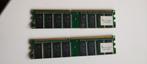 2x M&S 1GB PC3200 DDR SDRAM UDIMM Geheugen, Computers en Software, RAM geheugen, Ophalen of Verzenden, DDR, Desktop, Gebruikt