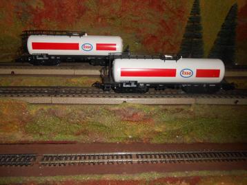 Märklin 4650 2x,  4 assige ketelwagons van ESSO beschikbaar voor biedingen