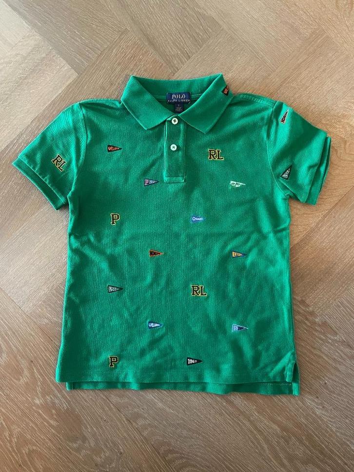 Polo Ralph Lauren polo groen logo jongen mt 7 circa 128, Kinderen en Baby's, Kinderkleding | Maat 128, Zo goed als nieuw, Jongen