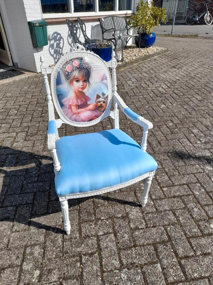 Mooie brocante fauteuil, Huis en Inrichting, Fauteuils, Zo goed als nieuw, 75 tot 100 cm, Ophalen