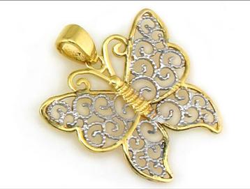 Gouden Vlinderhanger 333- Goud/Witgoud beschikbaar voor biedingen