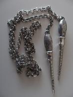ZILVEREN JASSERON KETTING MET GROTE BREIDOPPEN, Verzenden, Zilver, Ketting