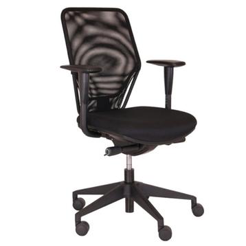 MN Indus Bureaustoel Zwart NEN-EN 1335 Vaste Rugleuning Netw beschikbaar voor biedingen