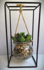 Cactus~Plant in metalen raster~Kunstplant~Cactus~Vetplan, Ophalen of Verzenden, Zo goed als nieuw, Binnen