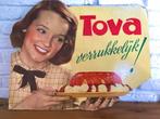 Oud / Antiek Reklame Bord ** TOVA ** Puddingsaus, Ophalen, Gebruikt, Reclamebord