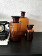 Vintage stolpflessen apothekerspot bruin, Ophalen of Verzenden