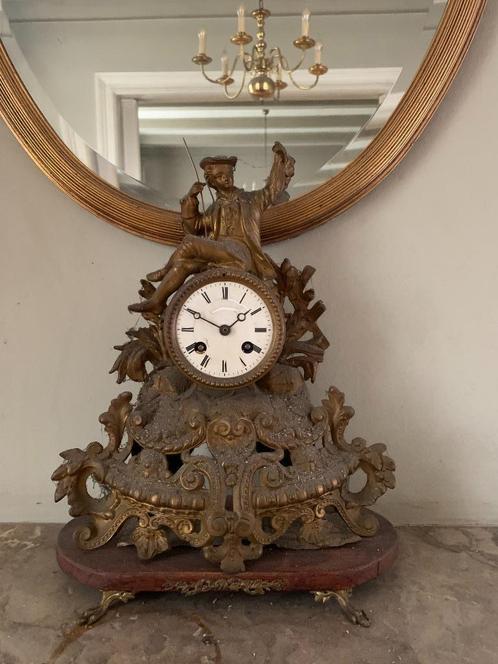 Schoorsteenklok Franse Pendule Schouwgarnituur, Antiek en Kunst, Antiek | Klokken, Ophalen of Verzenden