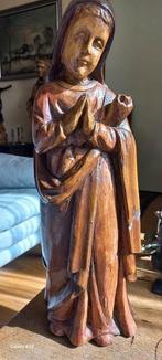 Biddend Maria houten beeld., Antiek en Kunst, Ophalen of Verzenden