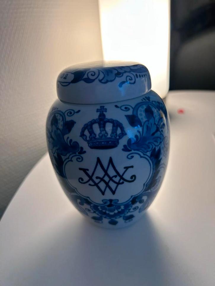 Delftsblauwe pot Willem Alexander & Máxima 2002, Antiek en Kunst, Antiek | Keramiek en Aardewerk, Ophalen