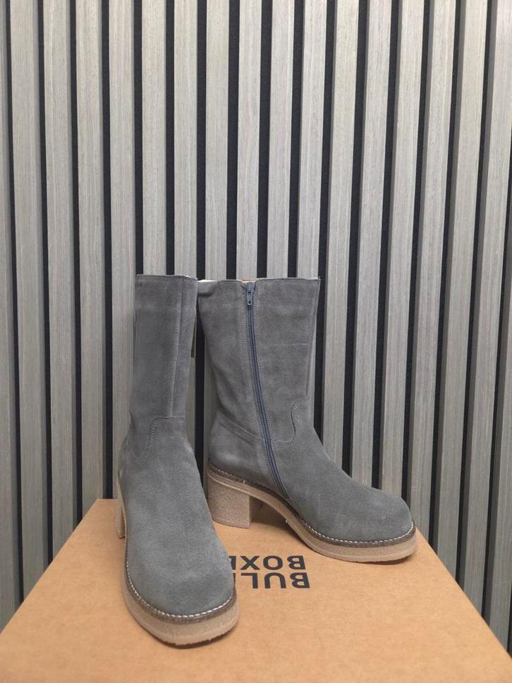 BullBoxer Leren Laarzen - Mid Leg / MAAT 38, Kleding | Dames, Schoenen, Nieuw, Lage of Enkellaarzen, Grijs, Ophalen of Verzenden