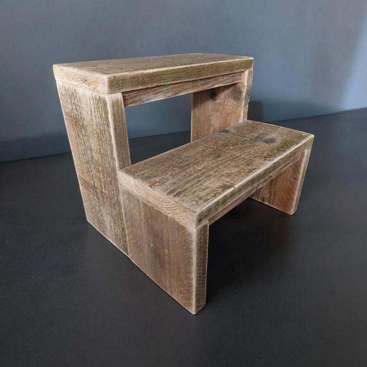 Trapje/krukje opstapje steigerhout, Huis en Inrichting, Krukjes, Nieuw, Hout, Ophalen of Verzenden