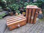 Vintage leren reiskoffers, set of los, Ophalen of Verzenden, Gebruikt, Overige materialen