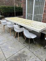 Tuintafel 300 cm incl bank en stoelen, Tuin en Terras, Tuintafels, Ophalen, Gebruikt, Rechthoekig, Hout