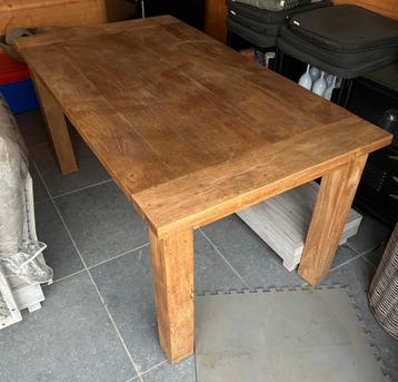 Eettafel teak hout 90x162x79 cm Landelijk interieur