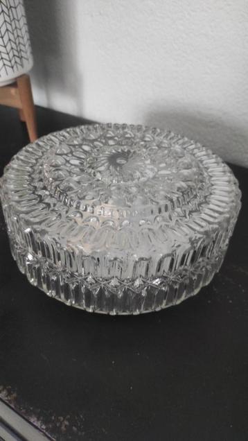 Vintage plafondlamp bewerkt glas 19 cm beschikbaar voor biedingen