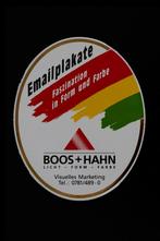 Emaille bordje Boos & Hahn, Verzamelen, Ophalen of Verzenden, Zo goed als nieuw, Reclamebord
