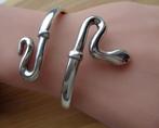 zilveren slang klem armband [297], Verzenden, Zo goed als nieuw, Zilver, Zilver