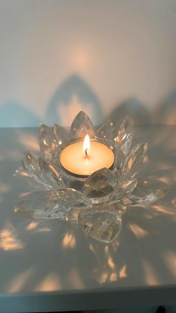 Waterlelie Lotusbloem Bloem Swarovski Waxinelicht Kristal beschikbaar voor biedingen