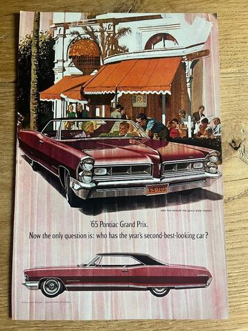 Pontiac Grand Prix 1965 originele advertentie vintage beschikbaar voor biedingen