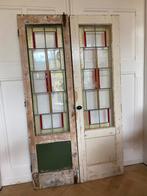 Glas in lood deuren 211 hoog, 122 breed (63+59cm), Doe-het-zelf en Verbouw, Deuren en Horren, Ophalen, Binnendeur, 200 tot 215 cm