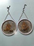 2 antieke glas in lood raam hangers, veiling object., Ophalen of Verzenden, Zo goed als nieuw