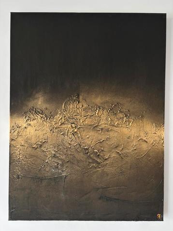 Reliëf schilderij goud zwart beschikbaar voor biedingen