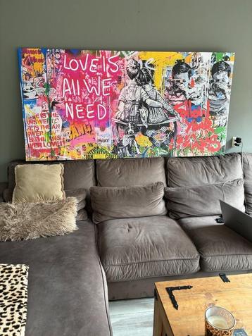 Banksy schilderij, Street Art, PopArt canvas en plexiglas beschikbaar voor biedingen