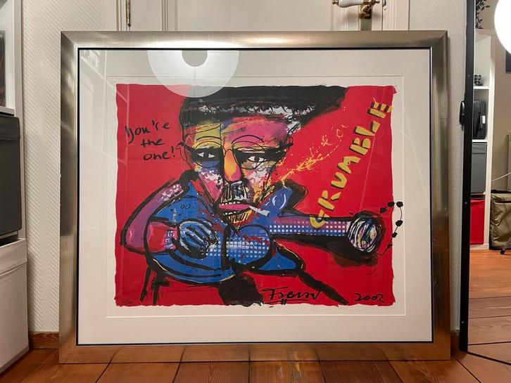 Fabian Grumble - Gitarist You're the One, Antiek en Kunst, Kunst | Litho's en Zeefdrukken, Ophalen