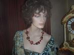 Prachtige oude ketting  met bruin,, Ophalen of Verzenden, Nieuw, Bruin, Overige materialen