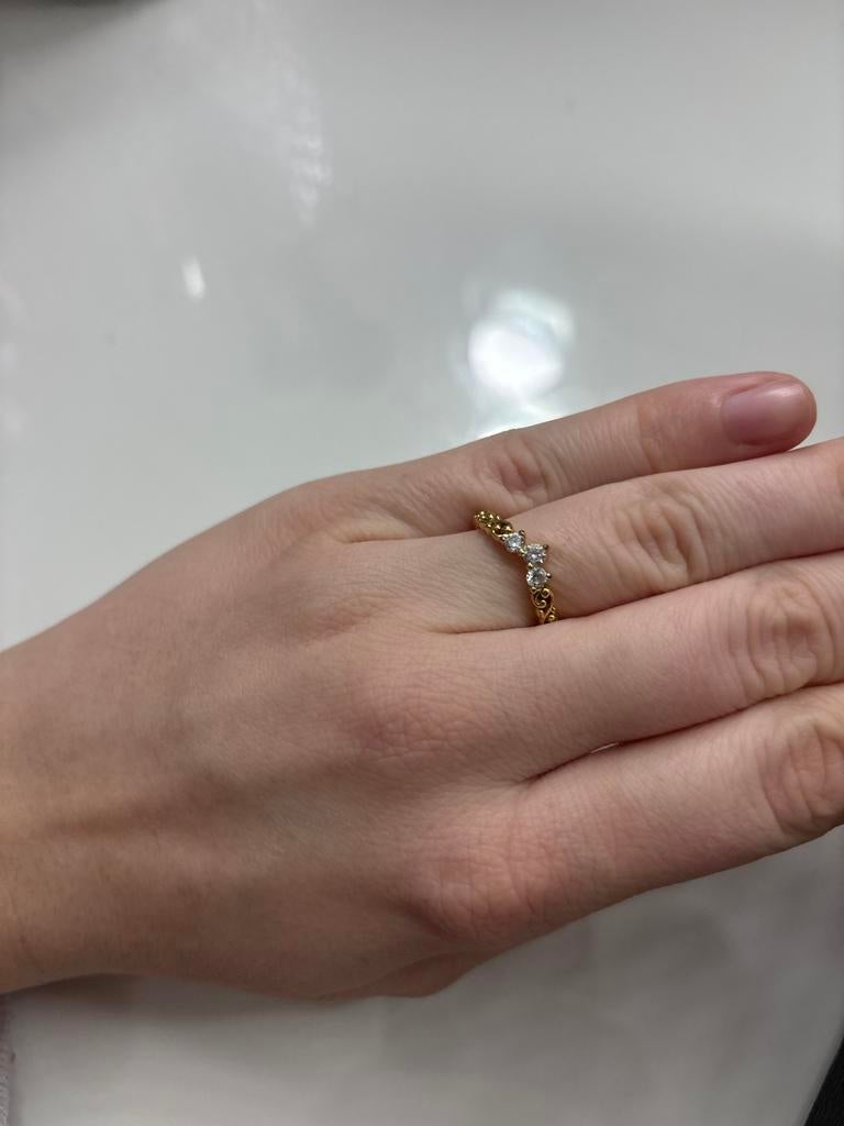 Pandora Kroon Ring - Maat 54, Sieraden, Tassen en Uiterlijk, Ringen, Zo goed als nieuw, Dame, 17 tot 18, Goud, Zilver, Met edelsteen