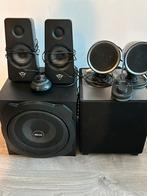 Trust & Hercules speaker set met bass, Computers en Software, Pc speakers, Ophalen, Gebruikt