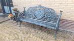Antieke gietijzeren tuinbank in originele staat, Tuin en Terras, Ophalen, Gebruikt, Metaal