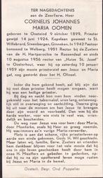 Oomen Cornelis 1899 Oosteind 1959 Oosterhout priester, Ophalen of Verzenden, Bidprentje