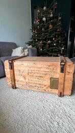 Stoere vintage houten legerkist / opbergkist / salontafel, Ophalen, Gebruikt, Minder dan 50 cm, 75 tot 100 cm