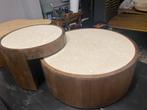 Salontafel Set Mango Hout & Marmer, Ophalen, 50 tot 100 cm, Rond, Nieuw