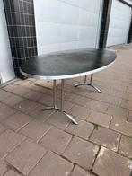 Tara dutch design eettafel ellips zwart marmoleum, Ophalen, Gebruikt