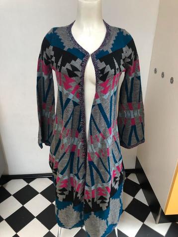 The blue turban lang gebreid vest acryl 38 blauw grijs beschikbaar voor biedingen