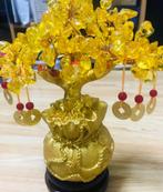 Geldboom / Geluksboom Feng Shui Boom Gouden Beeld Bonsai, Verzamelen, Beelden en Beeldjes, Verzenden, Nieuw, Religie