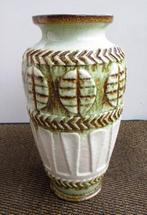 Duitse vaas W. Germany Bay 72-40 vintage beige groen, Ophalen of Verzenden, Gebruikt, Aardewerk of Porselein, Minder dan 50 cm