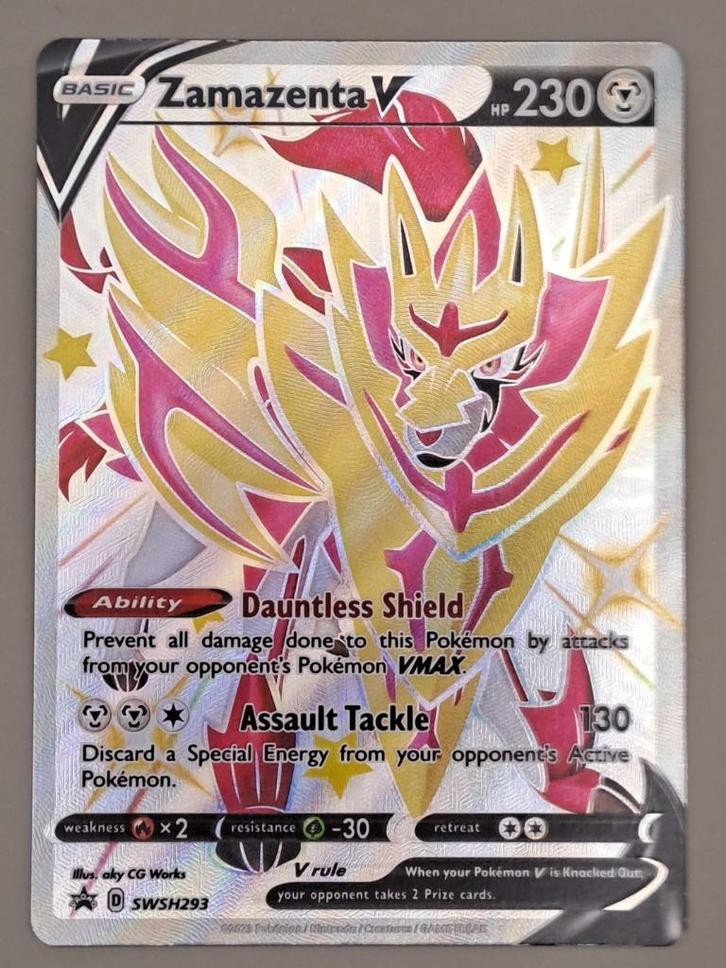 Zamazenta SWSH293, Hobby en Vrije tijd, Verzamelkaartspellen | Pokémon, Zo goed als nieuw, Losse kaart, Foil, Ophalen of Verzenden