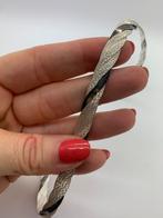 X192 Prachtige zilveren gevlochten bicolor ketting, Ophalen of Verzenden, X, Goud, Zilver