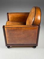 Schapenleren clubfauteuils Art Deco leder, Huis en Inrichting, Fauteuils, Ophalen, Zo goed als nieuw, 75 tot 100 cm, Minder dan 50 cm