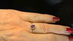 Gouden Vintage ring edelsteen toermalijn en diamant.2025/849, .., 18 tot 19, ., Paars