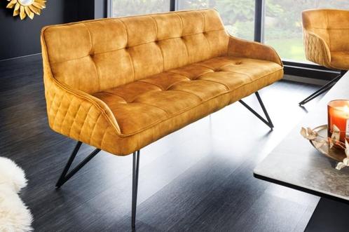 eettafelbank geel of beige 165 cm NIEUW VOORRAAD, Huis en Inrichting, Banken | Bankstellen, Nieuw, Rechte bank, Tweepersoons, 150 tot 200 cm