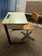 Vintage schoolbank met stoel, Ophalen of Verzenden, Gebruikt