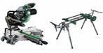 Hikoki C8FSHGWAWZ Afkortzaag 216mm 1100W + onderstel, Doe-het-zelf en Verbouw, Gereedschap | Zaagmachines