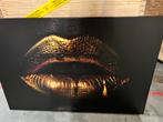 Canvas lippen / goud xl €15,- afhaal, Ophalen, Nieuw