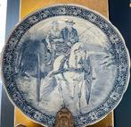 Delfs blauw wandbord echtpaar paard en wagen, Antiek en Kunst, Antiek | Wandborden en Tegels, Ophalen
