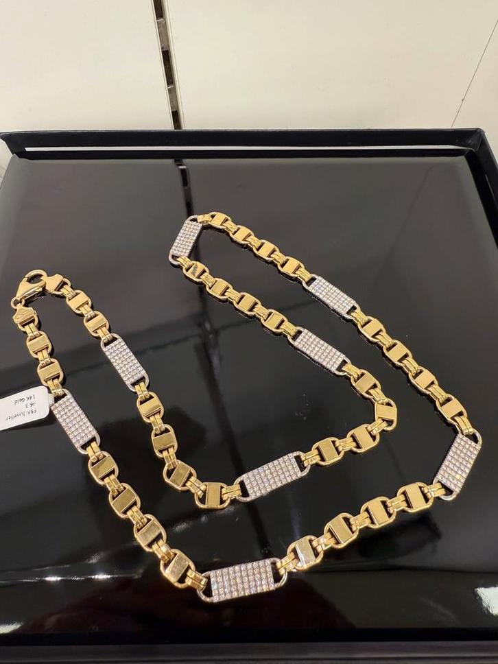 Prachtige 14k gouden kingsley ketting, Sieraden, Tassen en Uiterlijk, Kettingen, Nieuw, Goud, Ophalen of Verzenden