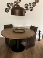 Eiken ronde tafel, Ophalen, Gebruikt, 75 cm of meer, 100 tot 150 cm